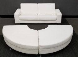 White Couch and Ottomans