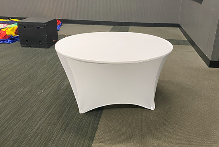White Spandex  linens for 60 round Tables