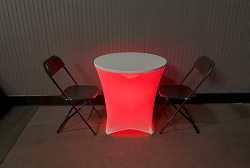 30 Round Low Top Table With Spandex cover & LED Lights